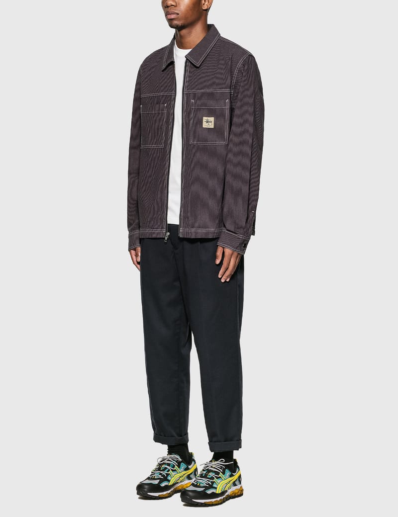 トップス [M] STUSSY OVERDYED HICKORY ZIP SHIRT Stüssy - Overdyed Hickory Ls Zip Shirt | HBX