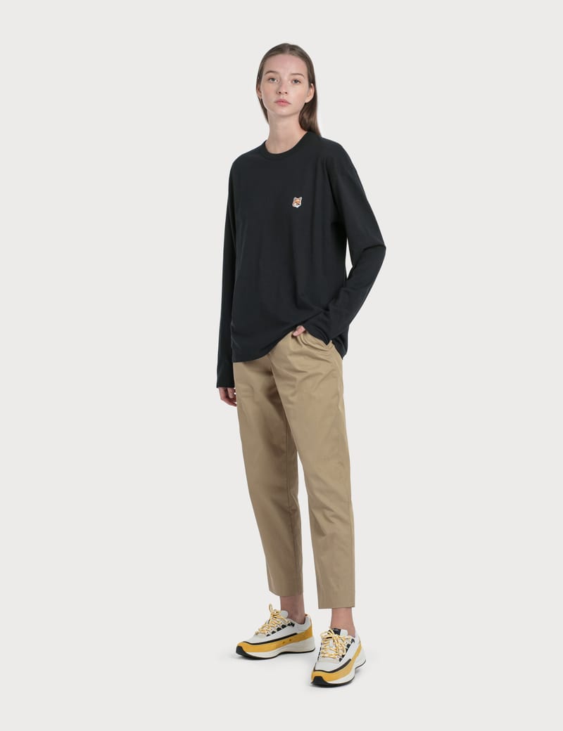 Maison Kitsuné - Fox Head Patch Long Sleeve T-Shirt | HBX