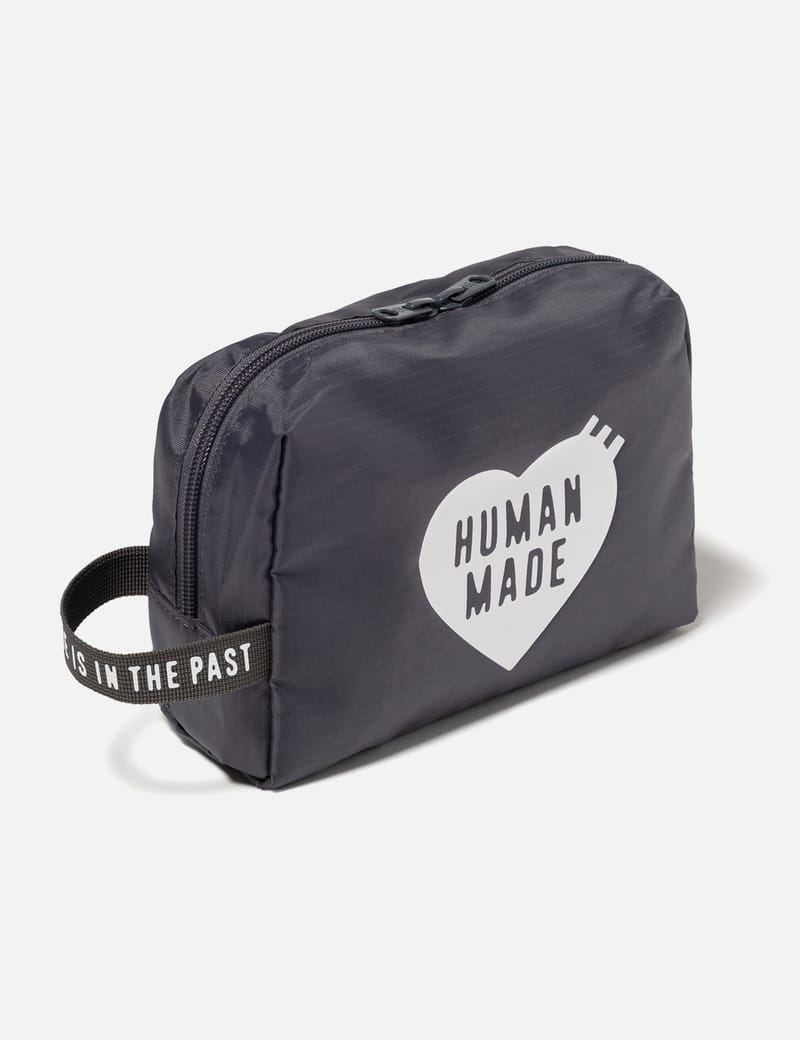 Human Made Travel Pouch - Gray polyester organizer with mesh