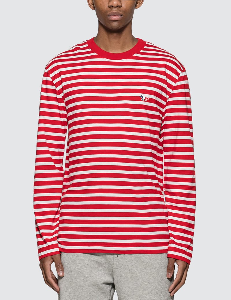 Maison Kitsuné - Tricolor Fox Patch Marin T-shirt | HBX