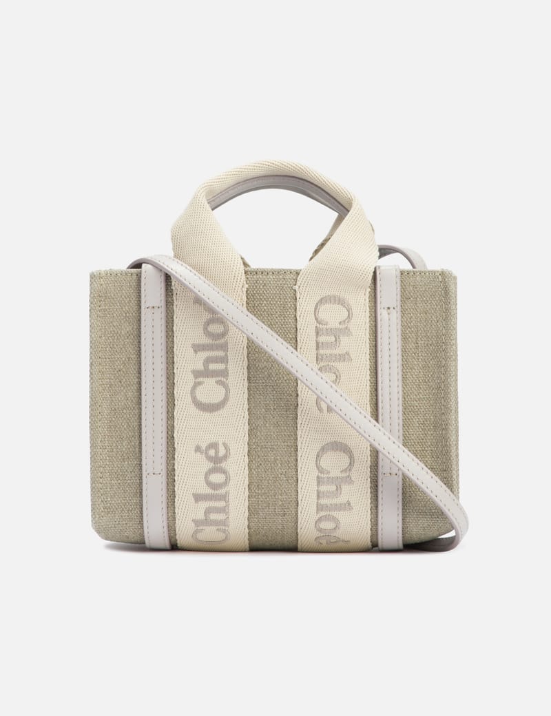 Chloé - Mini Woody Tote Bag In Linen & Leather | HBX