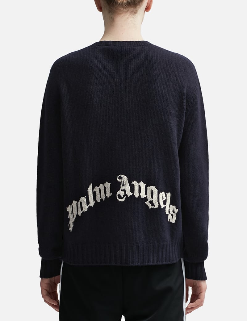 Palm Angels Curved Logo Sweater HBX Globally Curated Fashion