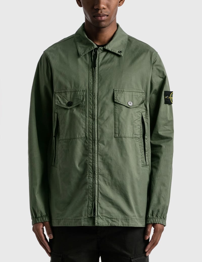 Green stone island overshirt best sale