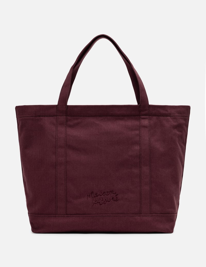 トートバッグ Fox Head Large Shopper Bag - Maison Kitsune - Leather - Red Maison Kitsuné - Fox Head Large Tote | HBX - Globally