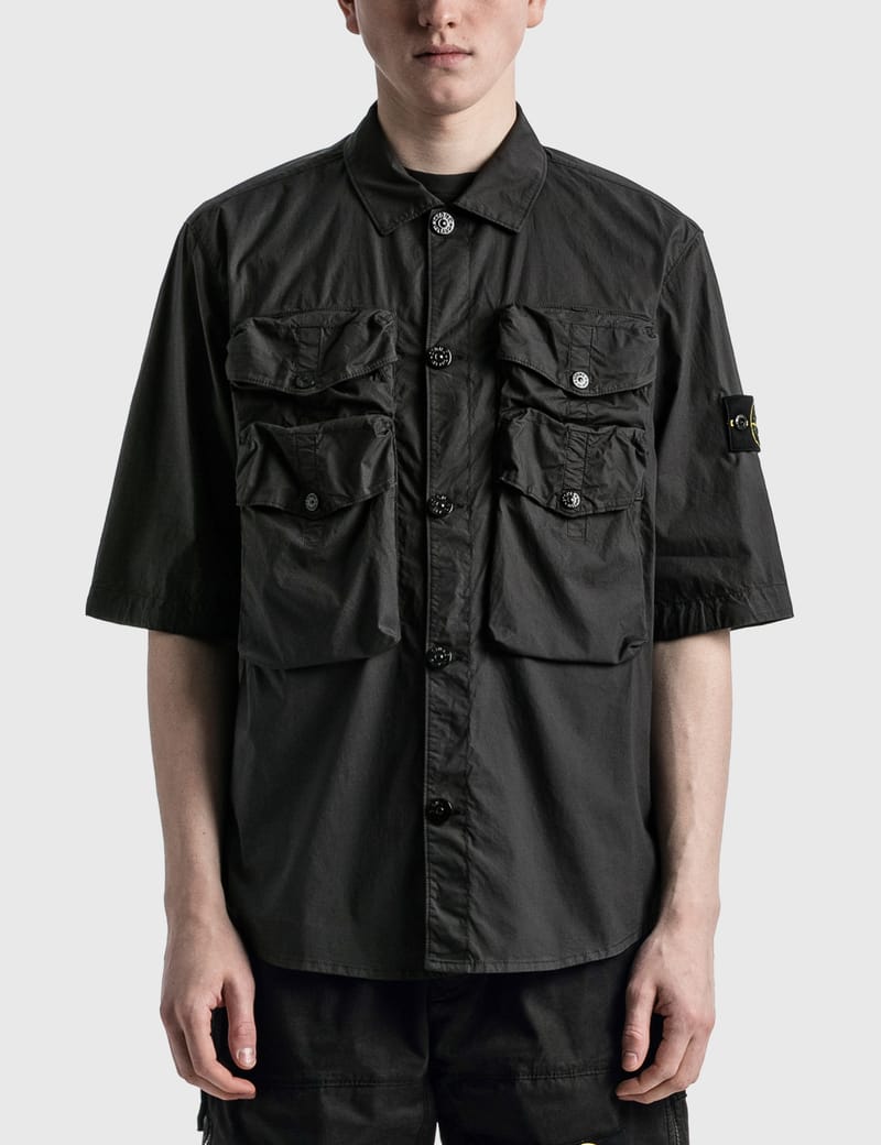 Stone Island - Stretch Cotton Tela 'Paracadute' Short Sleeve Shirt