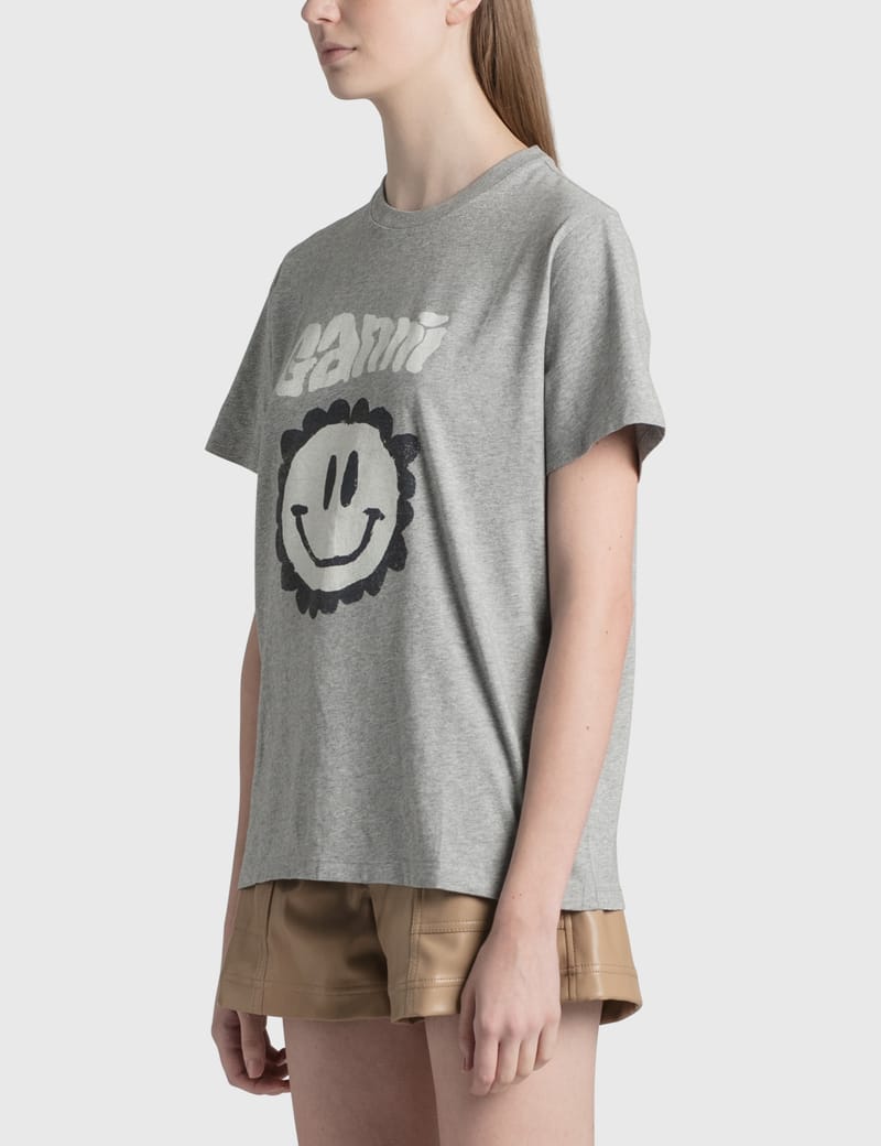 Ganni - Smiley Logo T-shirt | HBX - Globally Curated Fashion and