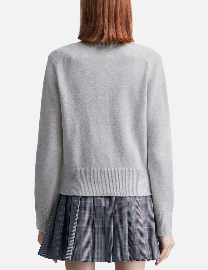 Maison Kitsuné Baby Fox Lambswool Cardigan - Fitted crewneck in