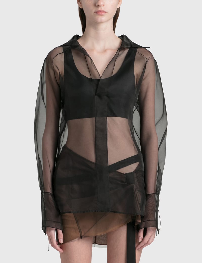 Tシャツ・カットソー Nensi Dojaka NDSS25TOP080 Shirts Nensi Dojaka - Oversized Sheer Pullover Shirt | HBX