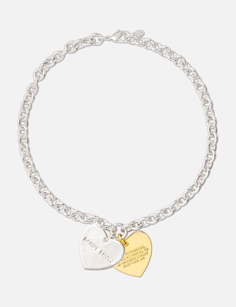 Sandy Liang Found Pendant Necklace - Rhodium-plated brass heart