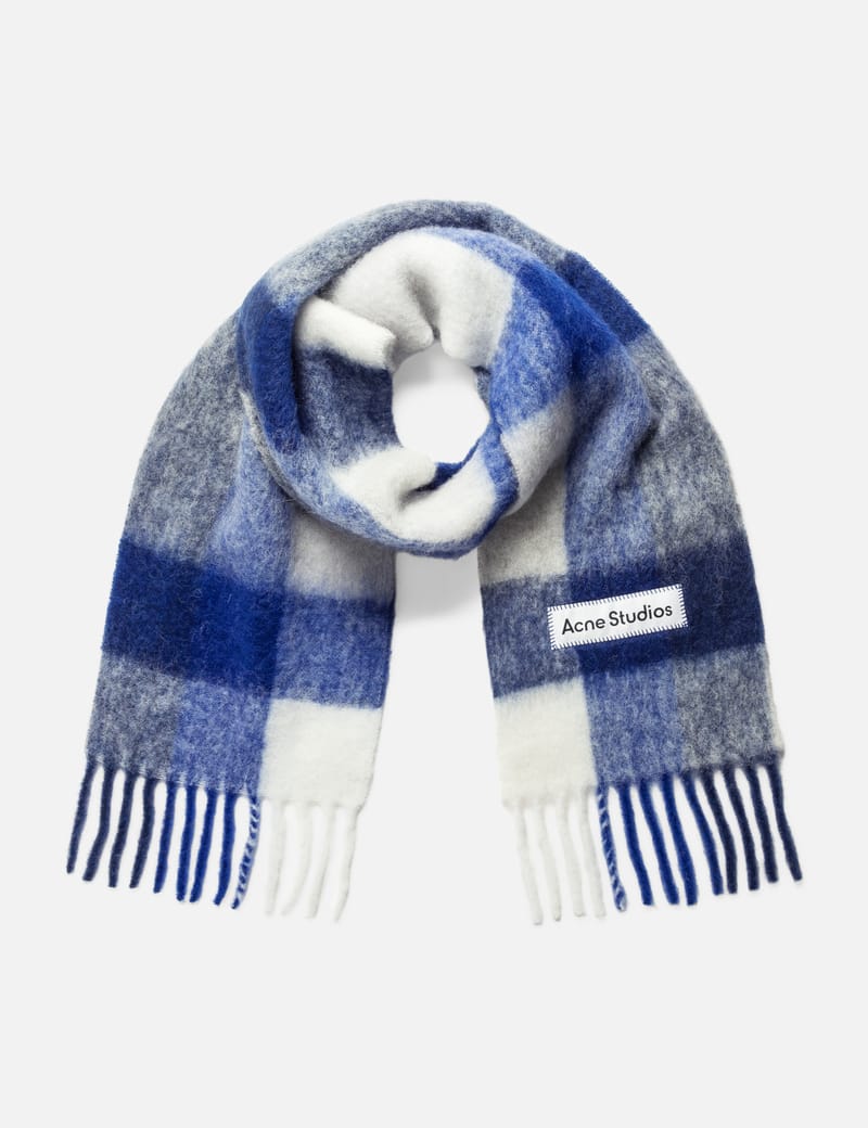 Acne 2024 royal blue and white scarf