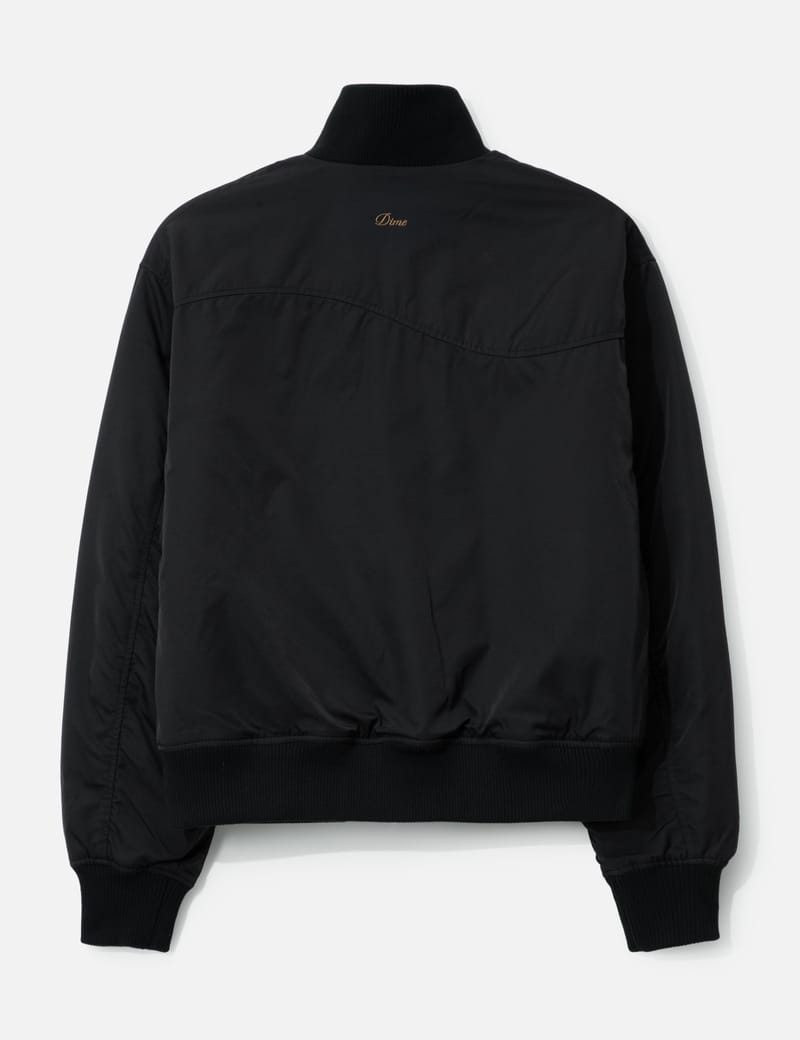 Dime Insulated Bomber - Black quilted nylon jacket with warm