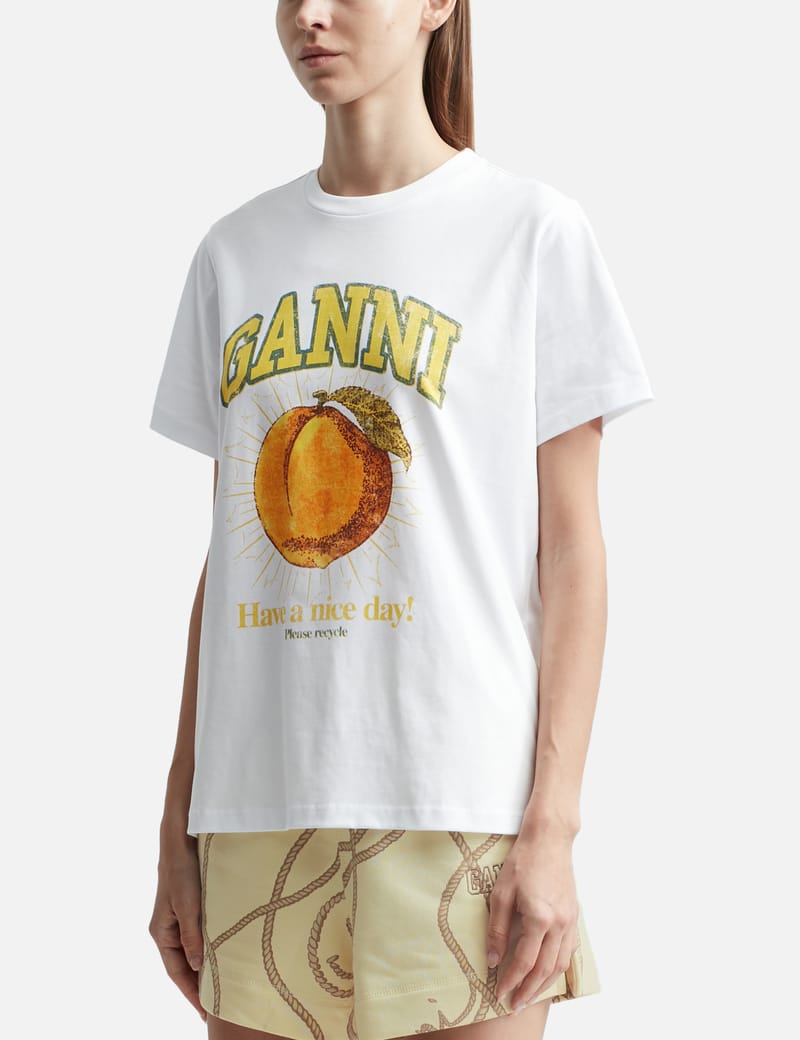 Ganni - Relaxed Peach T-Shirt | HBX - Globally Curated Fashion and