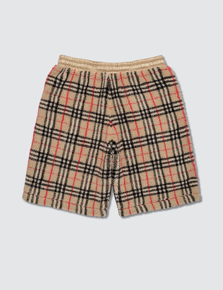 Burberry - Vintage Check Faux Shearling Drawcord Shorts | HBX ...