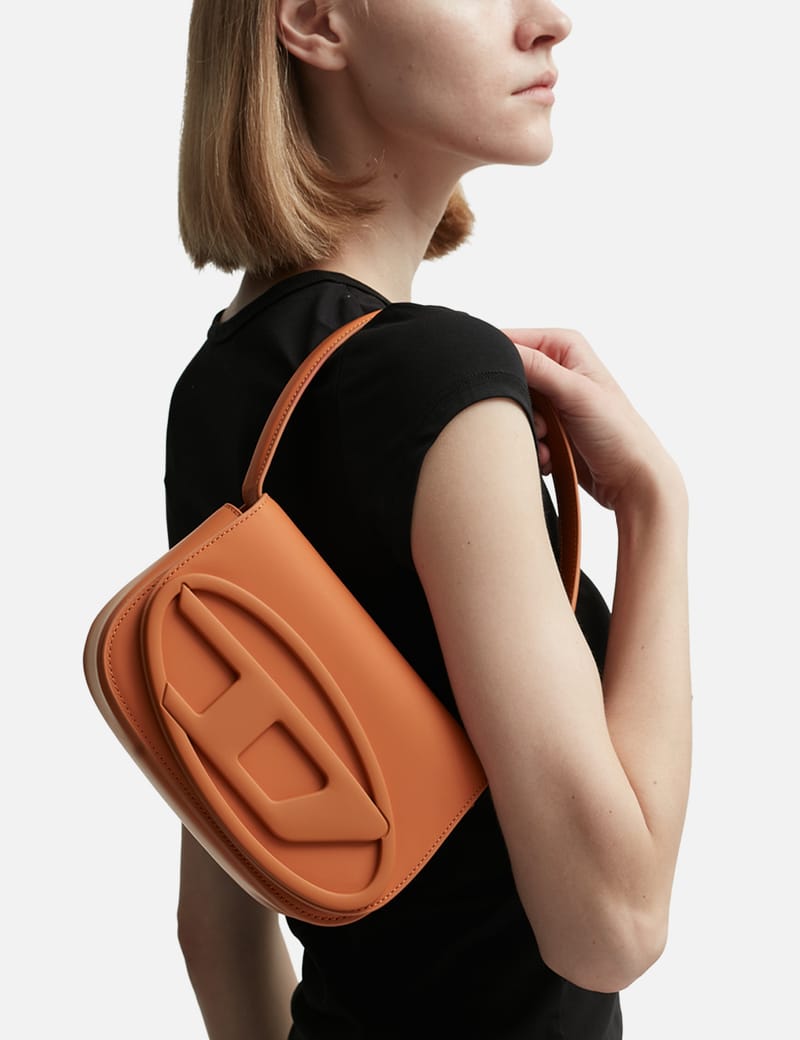 Diesel 1DR Bags: Leather shoulder bags, mirrored small logo bags