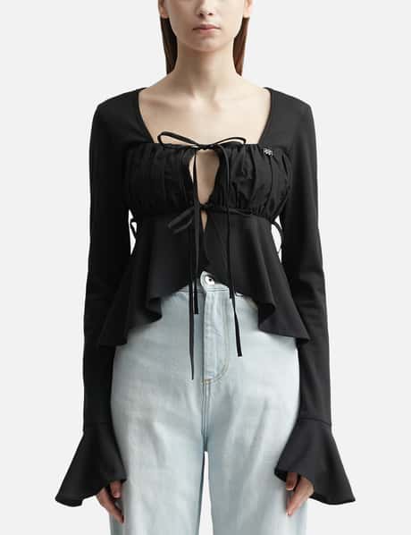 Kijun/キジュン Shirring Tie Blouse シャーリングブラウス