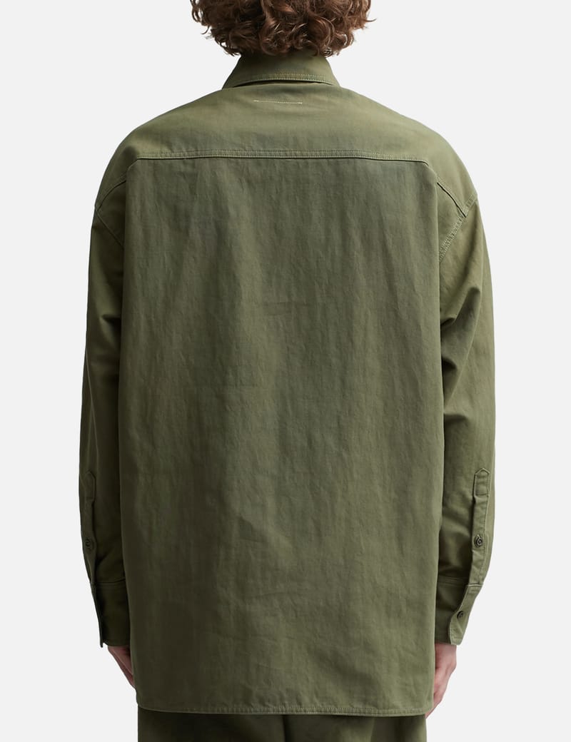 【関税&送料込】Mm6 Maison Margiela Olive Green Polyester Co MM6 Maison Margiela - Canvas Jeans | HBX - Globally Curated