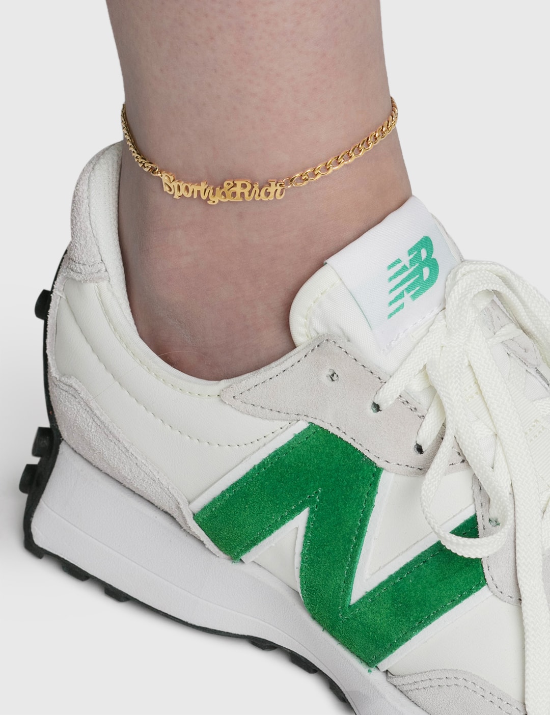 Sporty & Rich Classic Logo Curb Chain Anklet HBX Globally Curated