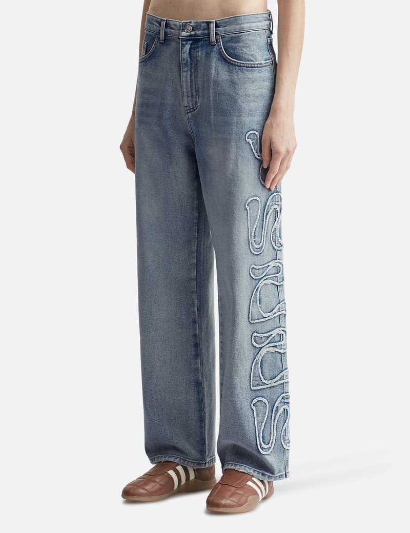 DEINET YEONJUN GGUM X DEINET Denim Jeans - Light straight-leg