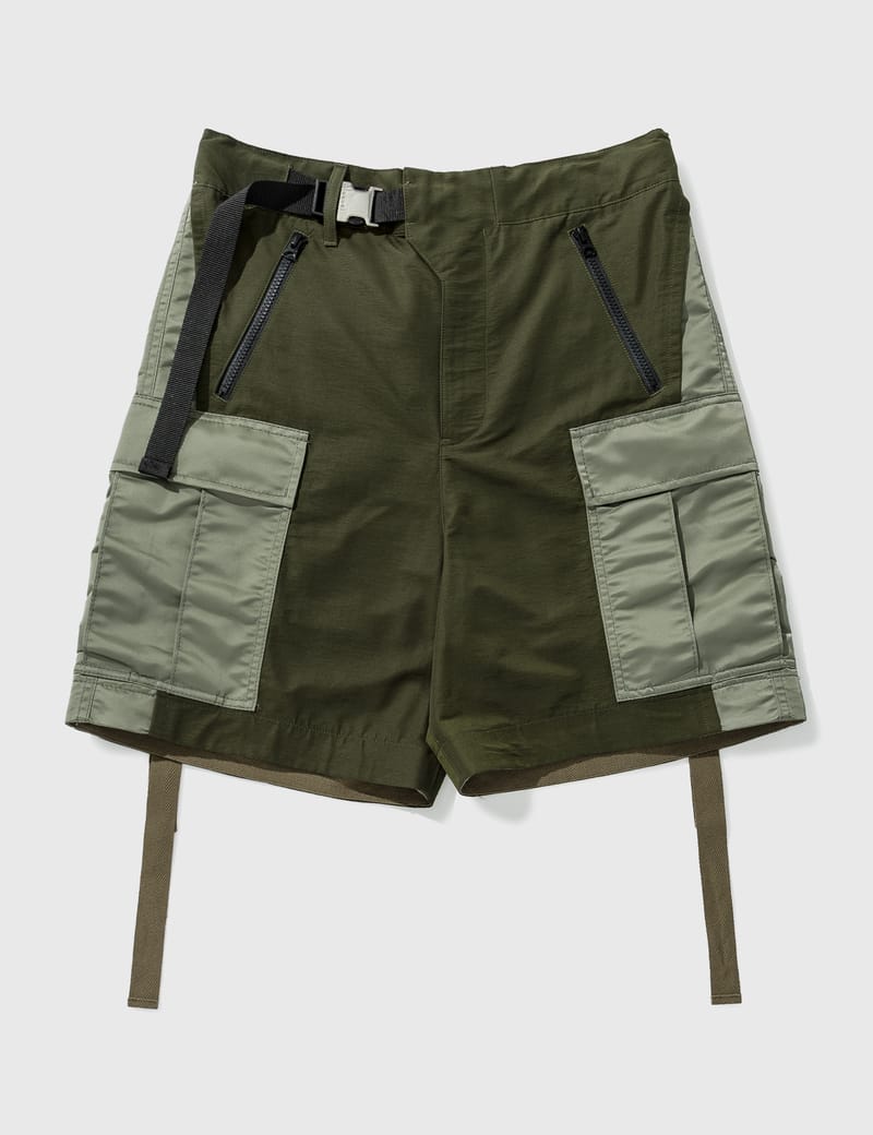 Sacai - Nylon Twill Mix Shorts | HBX - Globally Curated Fashion