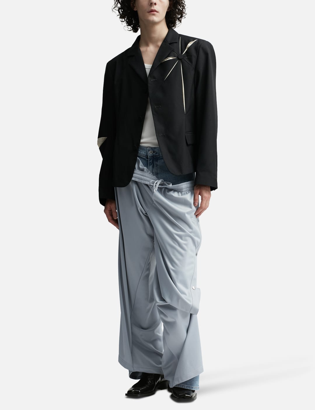 Y/PROJECT - Snap Off Denim Track Pants | HBX - Globally Curated 