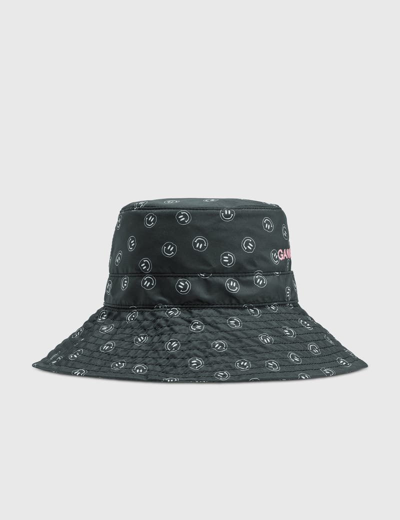 Ganni - Recycled Tech Fabric Smiley Bucket Hat | HBX - Globally