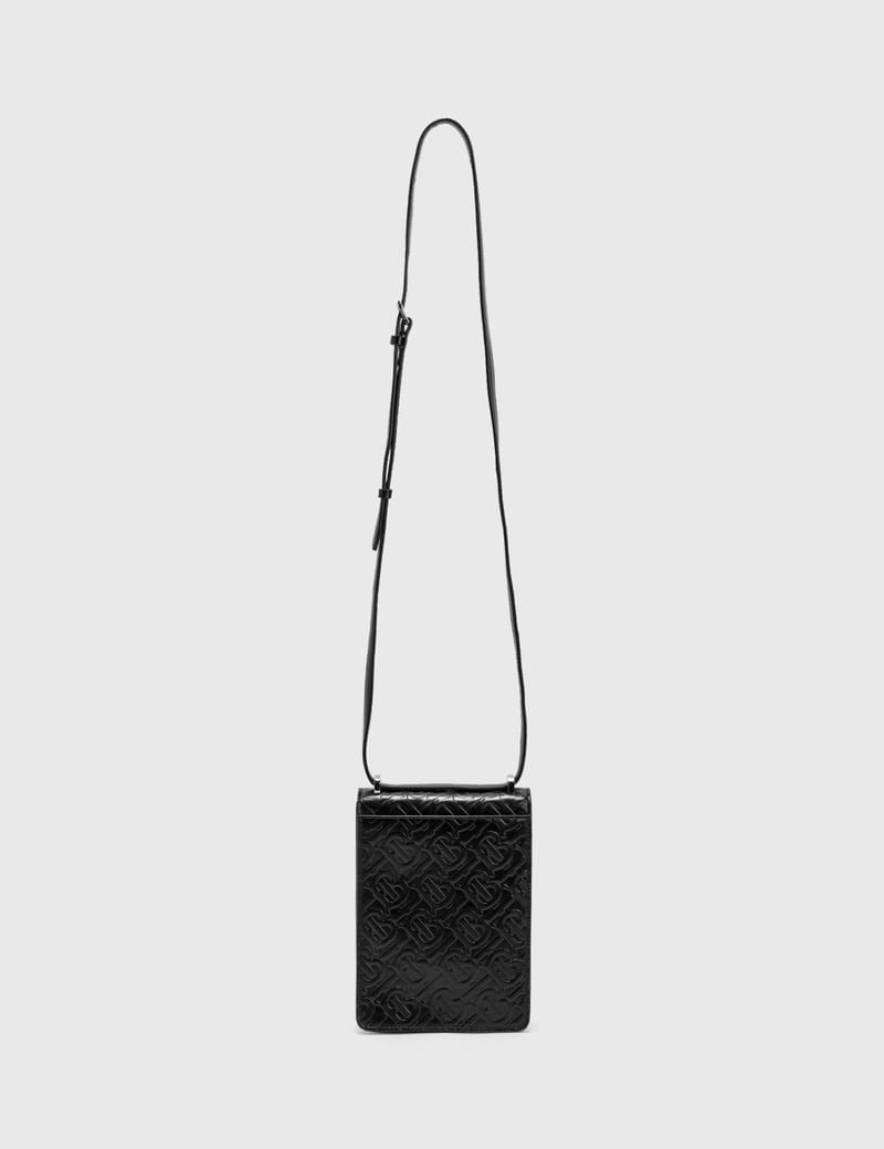 Burberry ロビンバッグ Burberry Monogram Leather Robin Bag in Black Small Men's Crossbody