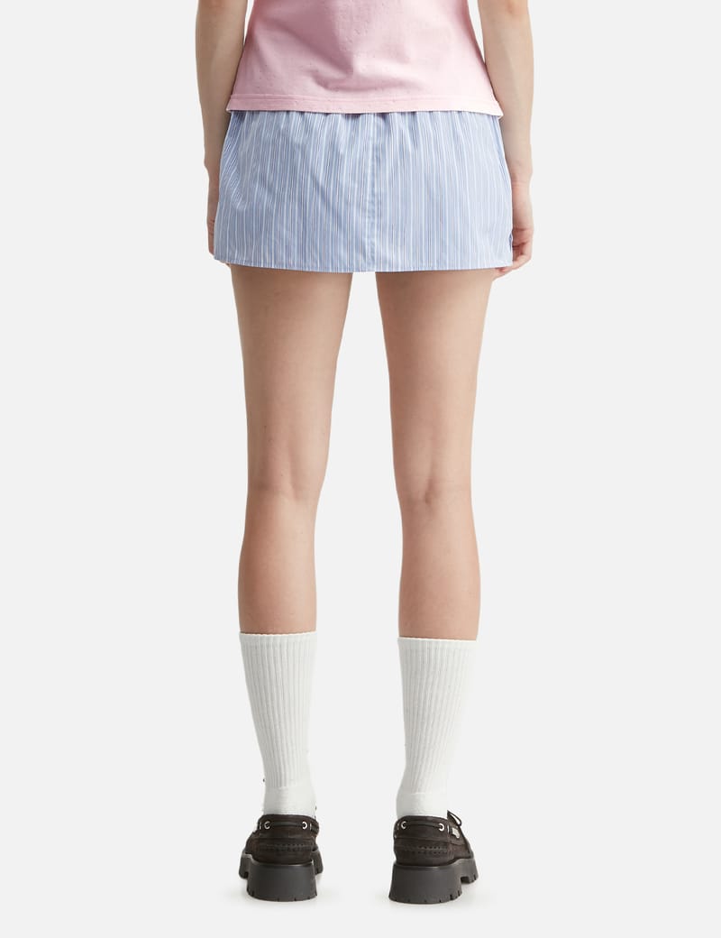 Alexander Wang Mid-Rise Mini Boxer Skort - Pinstripe skort with