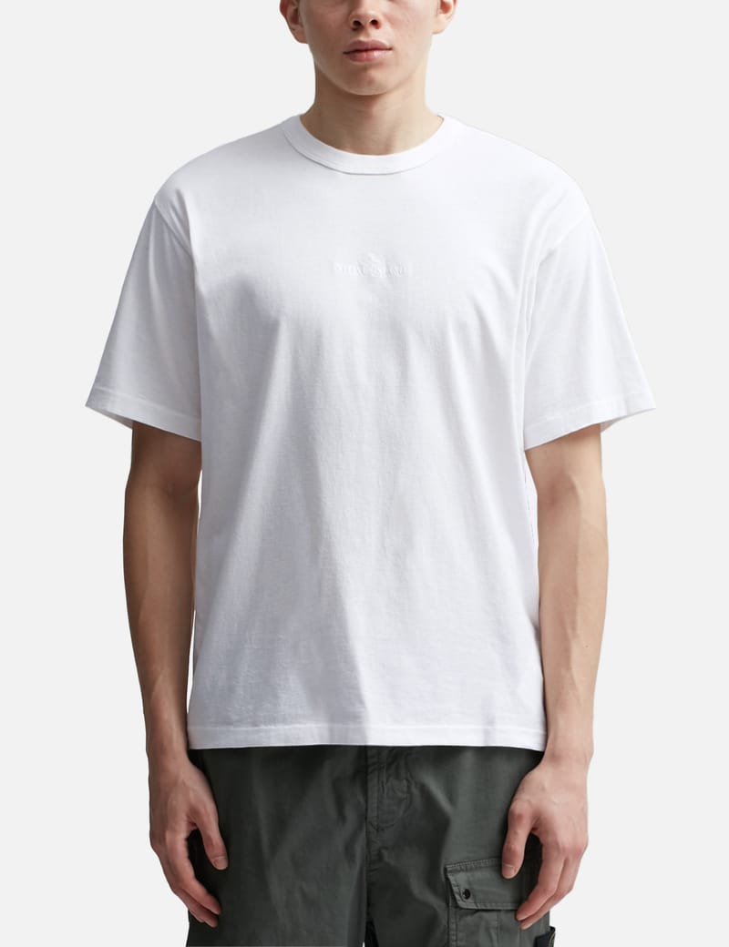 Stone Island Embroidered Logo T-shirt Black Men's - FW22 - US