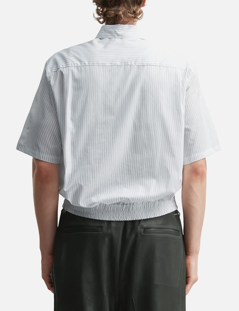 TAAKK Flower Embroidery Short Sleeve Shirt - Cropped cotton shirt