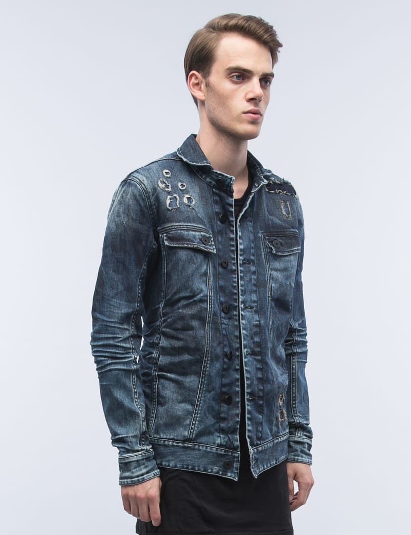 11 By Boris Bidjan Saberi - Destroyed Denim Wash Jacket | HBX