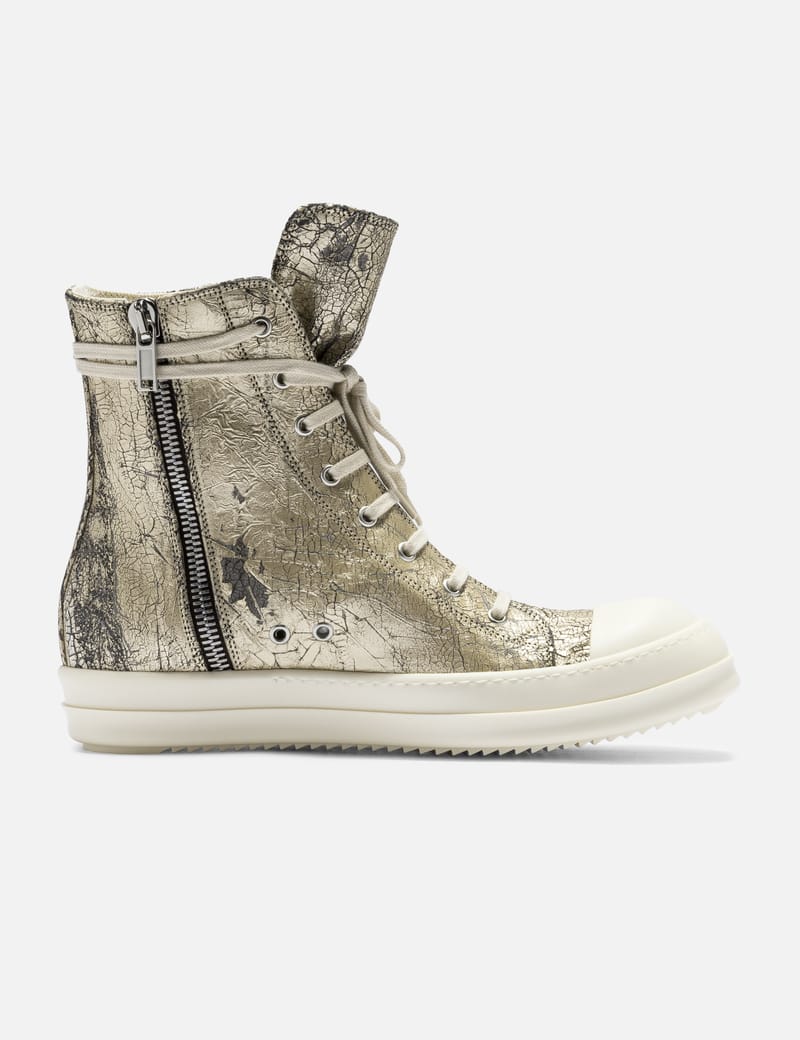 DRKSHDW【RICK OWENS】Hollywood Megacrust Denim Sneaks Rick Owens Black Hollywood Megacrust Denim Sneaks Sneakers