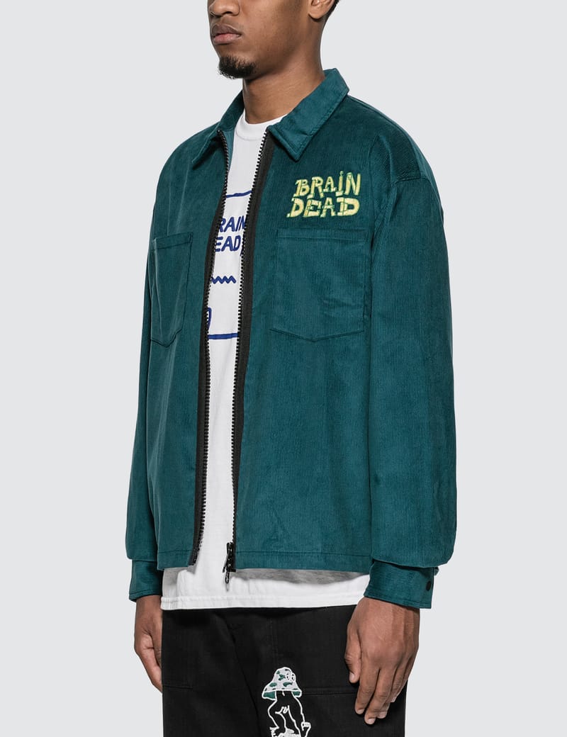 Brain Dead - Mushroom Embroidered Corduroy Shirt Jacket
