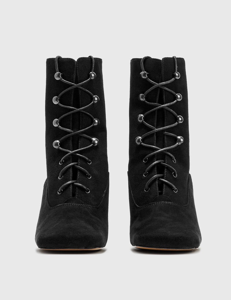 Claude Black Cashmere Suede Boots