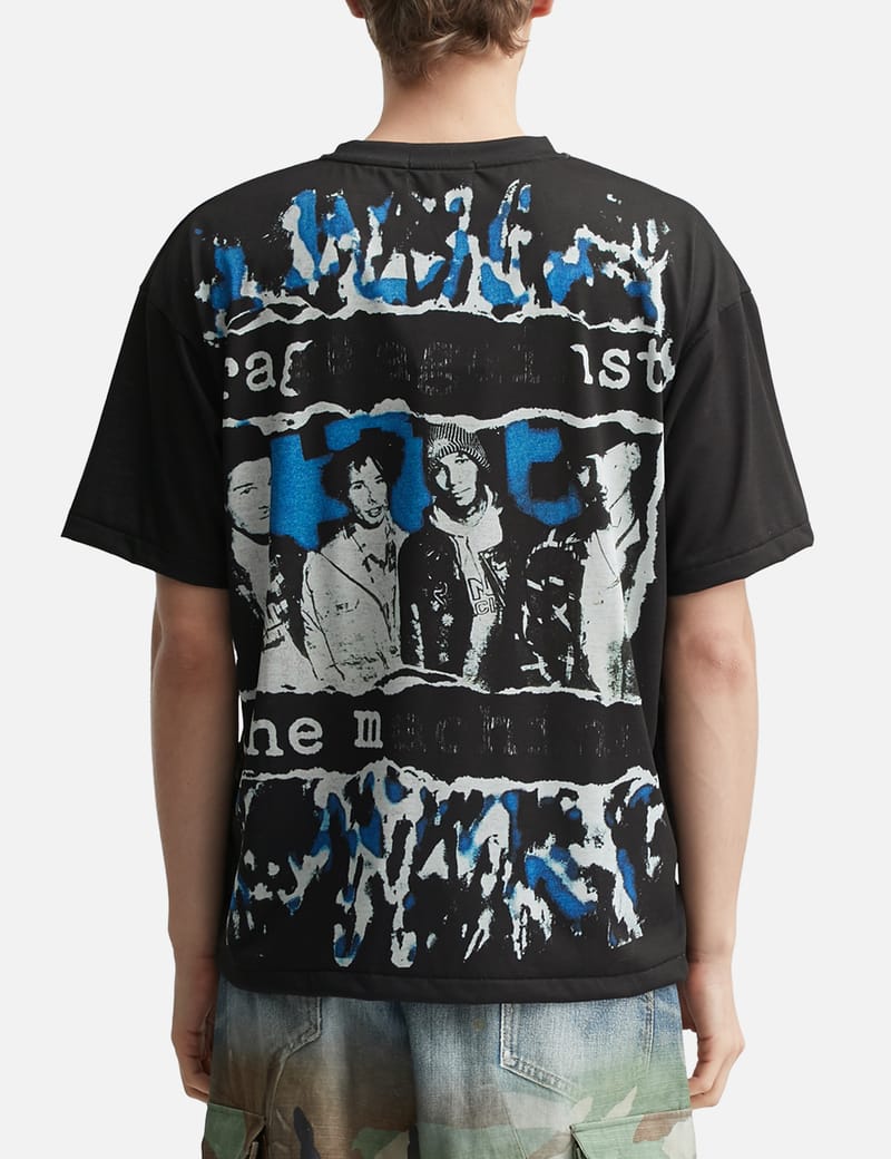 TOLQ Trompe L'Oeil Scratch T-Shirt - Japanese-made black graphic