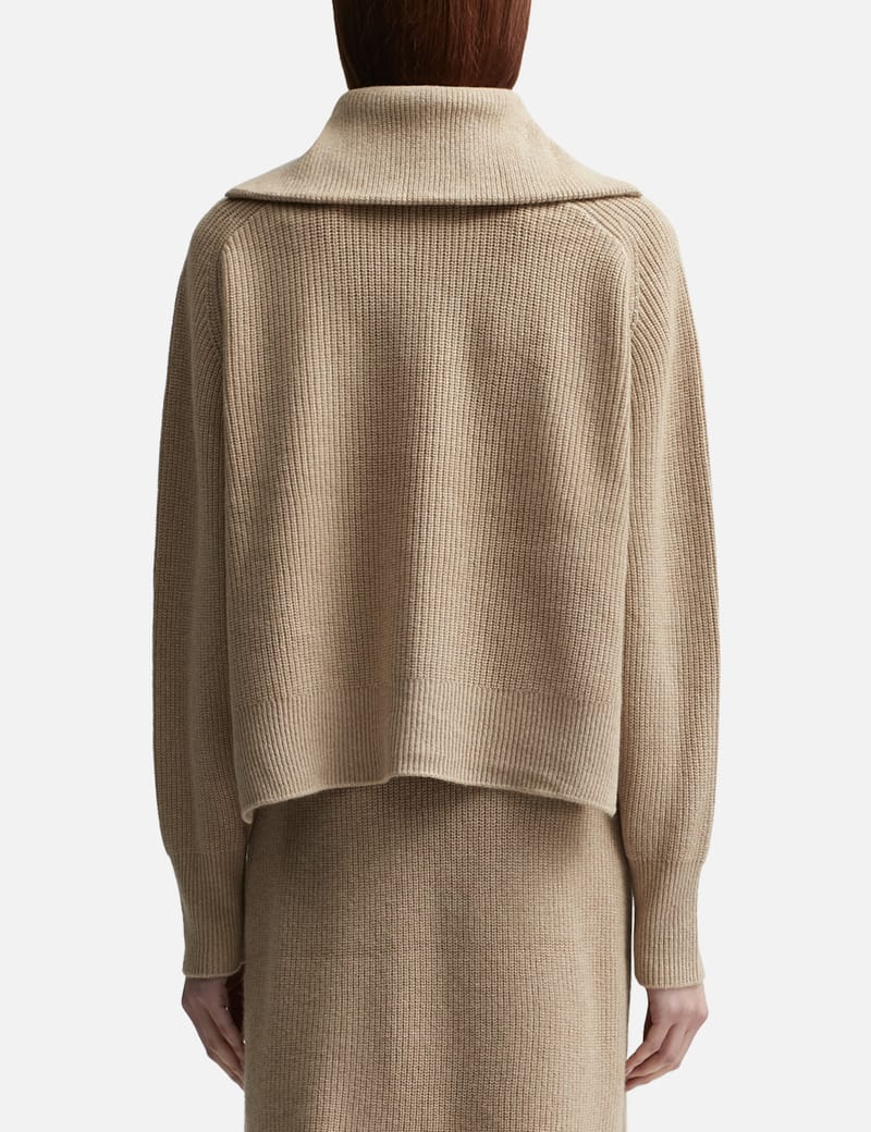 Maison Kitsuné - Bold Fox Head Patch Half Zip Ribbed Jumper | HBX