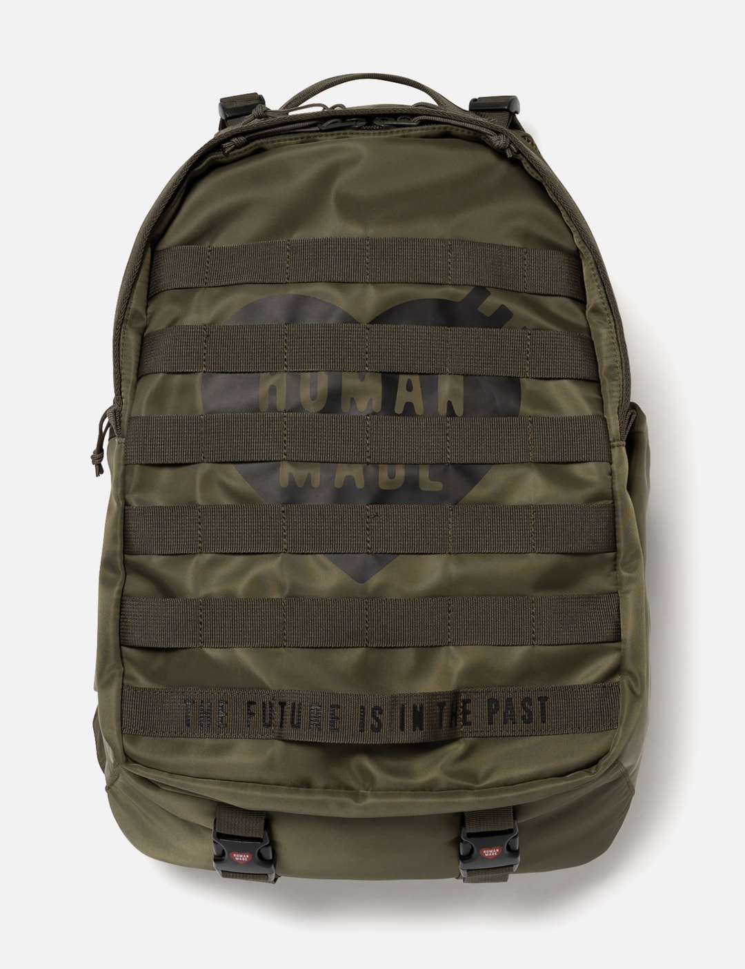 Human Made Military Backpack - Olive-drab nylon pack with padded laptop ...