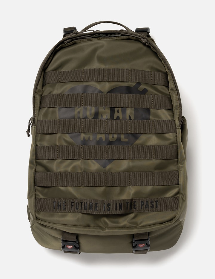Human Made Military Backpack - Olive-drab nylon pack with padded laptop ...
