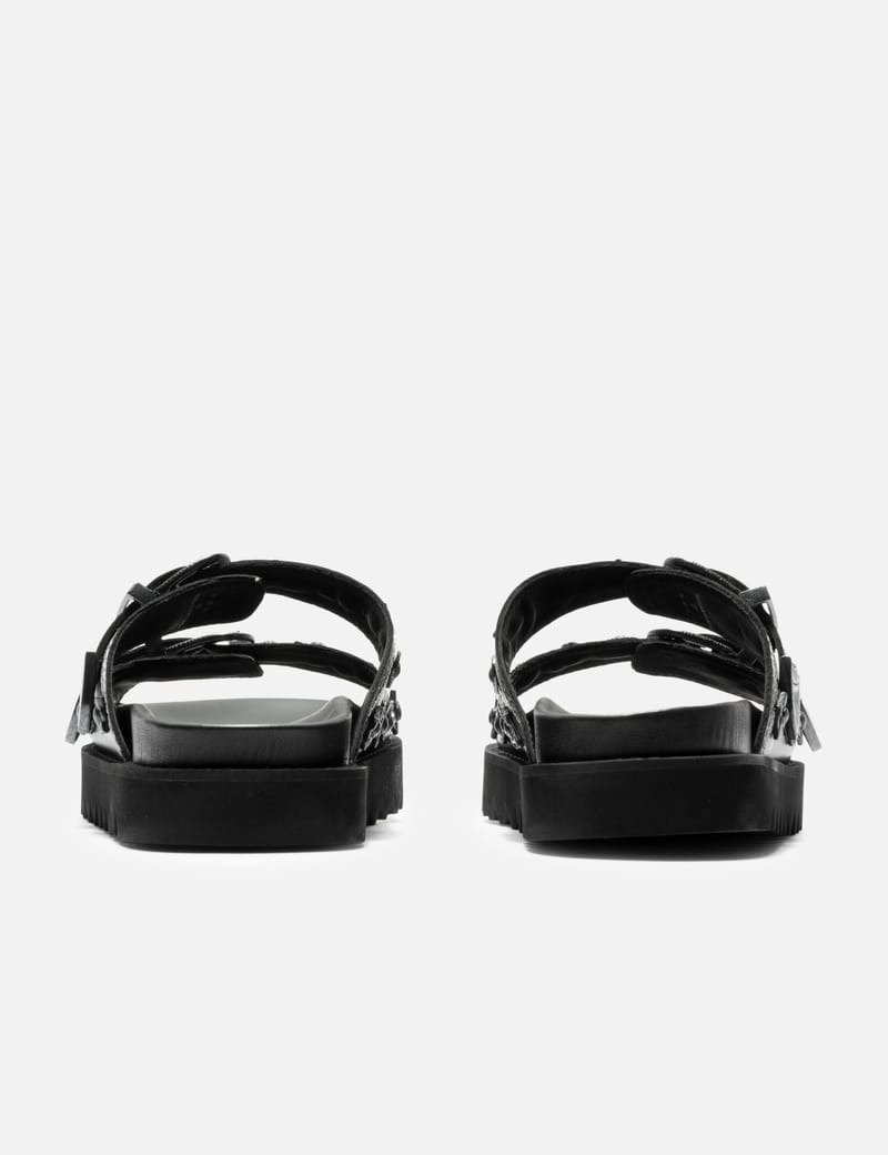 Toga Virilis Black Buckle Sandals - 同系色メタルバックルの
