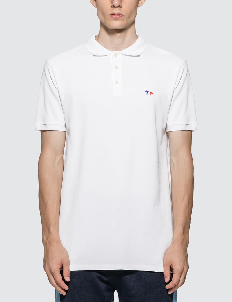 Maison Kitsuné - Tricolor Fox Patch Polo | HBX - Globally Curated