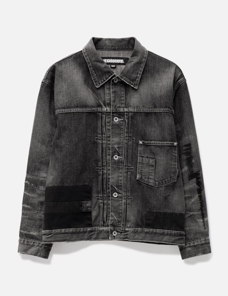 Bi Type-2 Printed Denim Jacket In Black