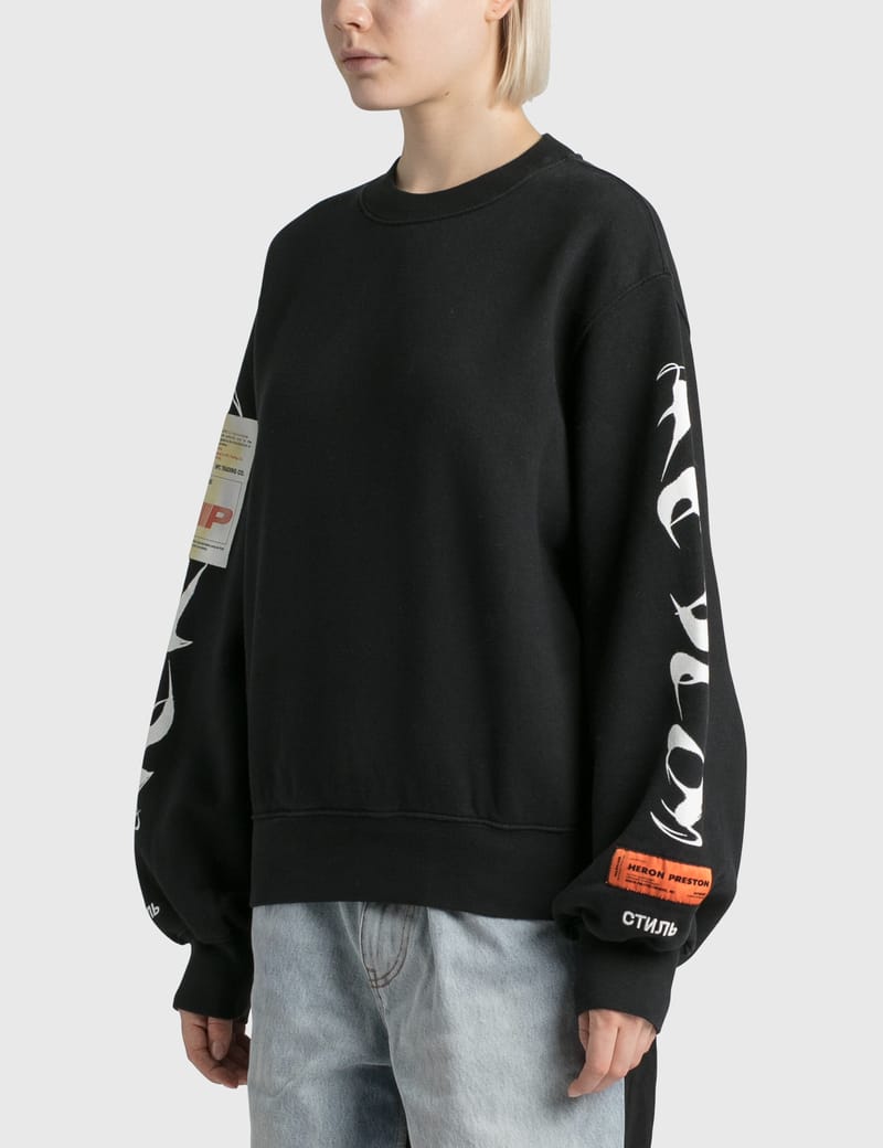 【HERON PRESTON】print sweatshirt/追跡可能/全国送料無料 Heron Preston - Sleeve Print Crewneck Sweatshirt | HBX
