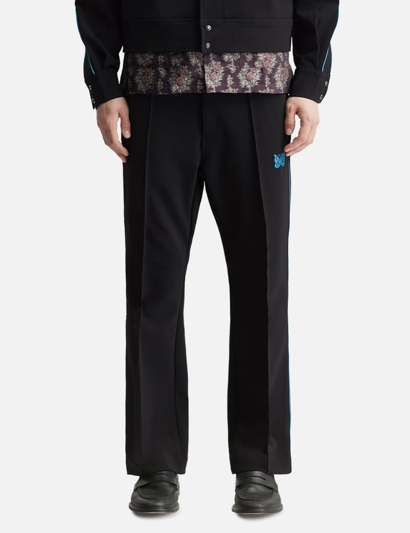Needles Piping Cowboy Pant - Black bootcut track pants with side