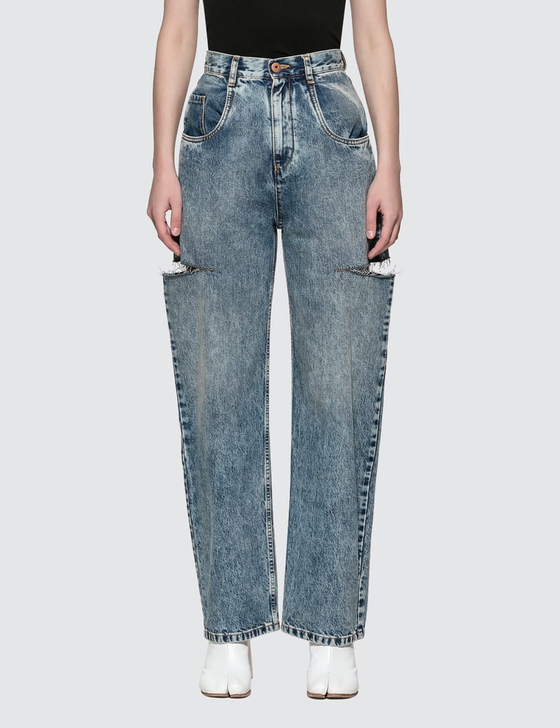 Maison Margiela - Cut-out Jeans | HBX - Globally Curated Fashion