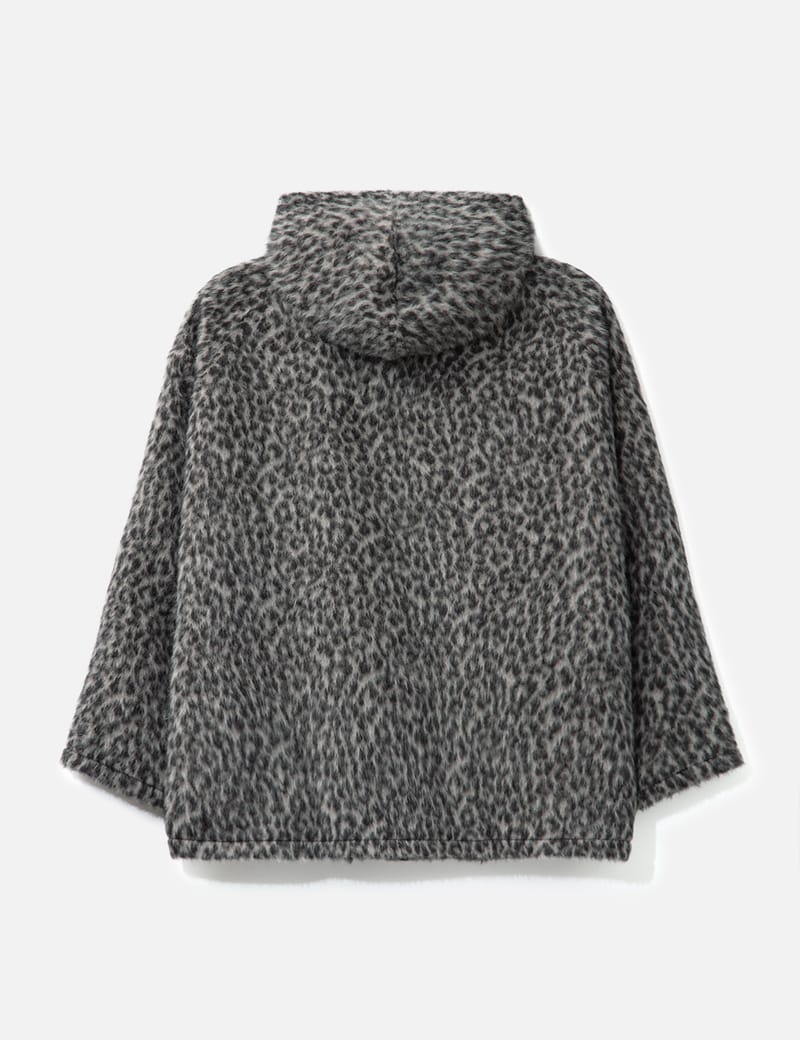 Needles Over Parka - 日本製アルパカ混シャギー、全面レオパードの
