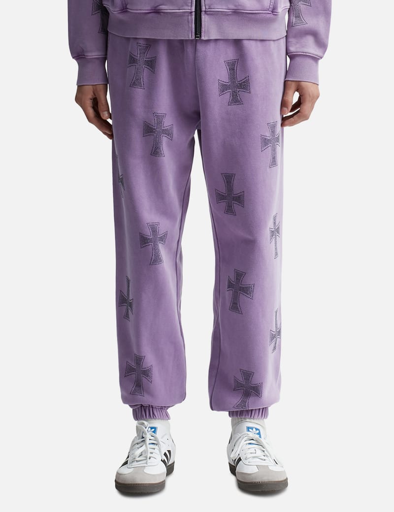 UNKNOWN - Washed Purple Black Rhinestone Jogger | HBX - Globally