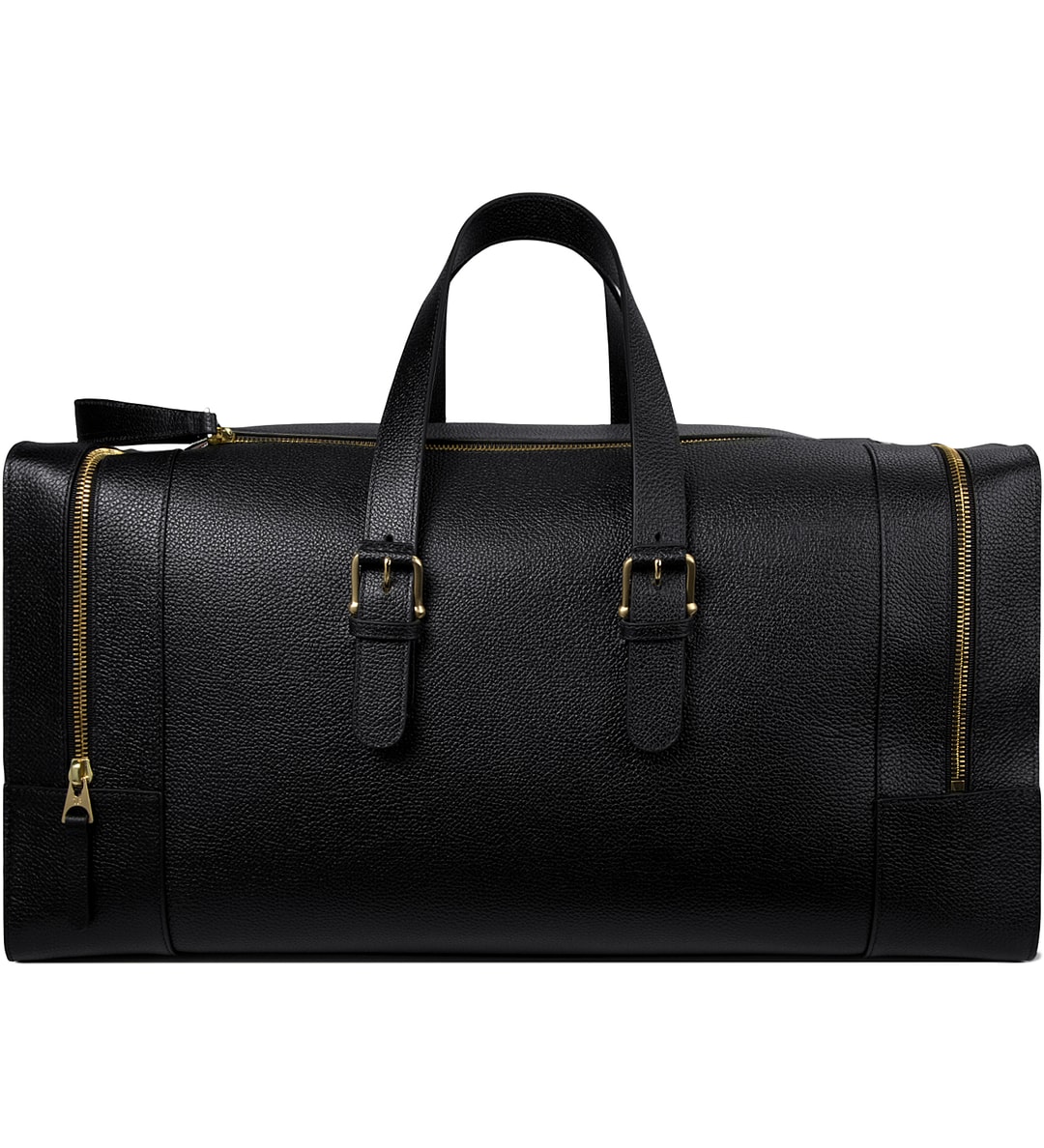 Thom Browne - Black Grained Leather Duffle Bag | HBX - Globally Curated ...