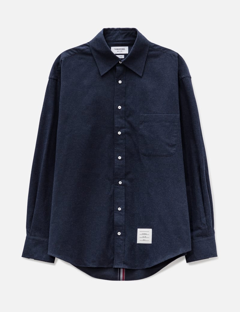 Thom Browne - Cotton Flannel Back Stripe Oversized Shirt | HBX