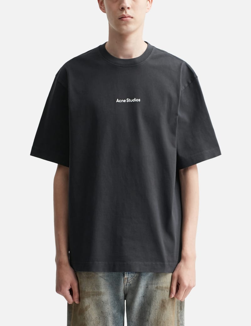 Acne Studios high quality Navid Mock Neck Logo T-Shirt Sewn Short Sleeve Pullover Size Small