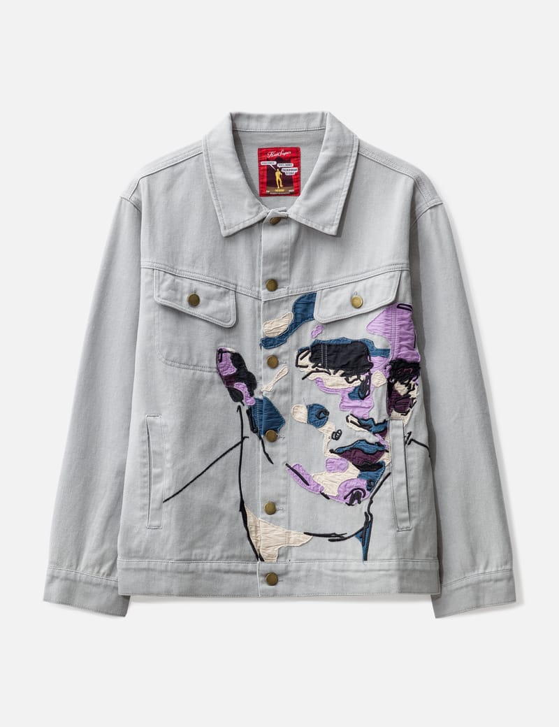 KidSuper - Face Embroidered Denim Jacket | HBX - Globally 