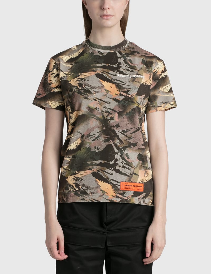 HERON PRESTON ヘロンプレストン カモ 迷彩 CAMO Tシャツ